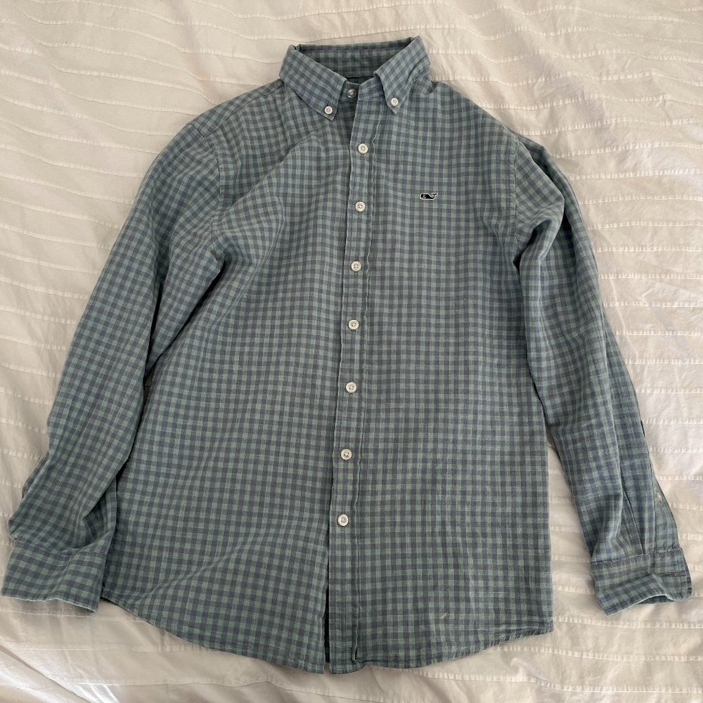 Vineyard Vines Boys Gingham Dress Shirt - Size L